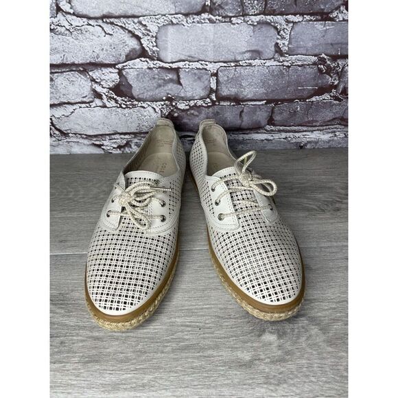 Cole Haan Ivory Leather Perforated Espadrilles Comfort Shoes Women Sz 8.5B US/39 - Picture 2 of 16